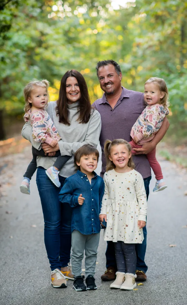 Blake Beshore and family in the kitchen